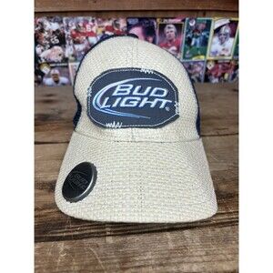 Anheuser Busch Bud Light Hat Snapback Cap Blue Size One Size 2013 OSFM Tiki Tan
